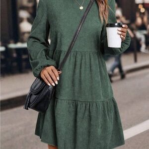 Green Long-Sleeve Dress